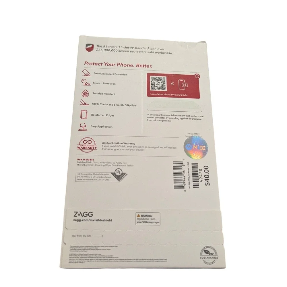 U3-N Zagg Invisible Shield Glass Screen Protector for Moto G Stylus 5G (2022)‎